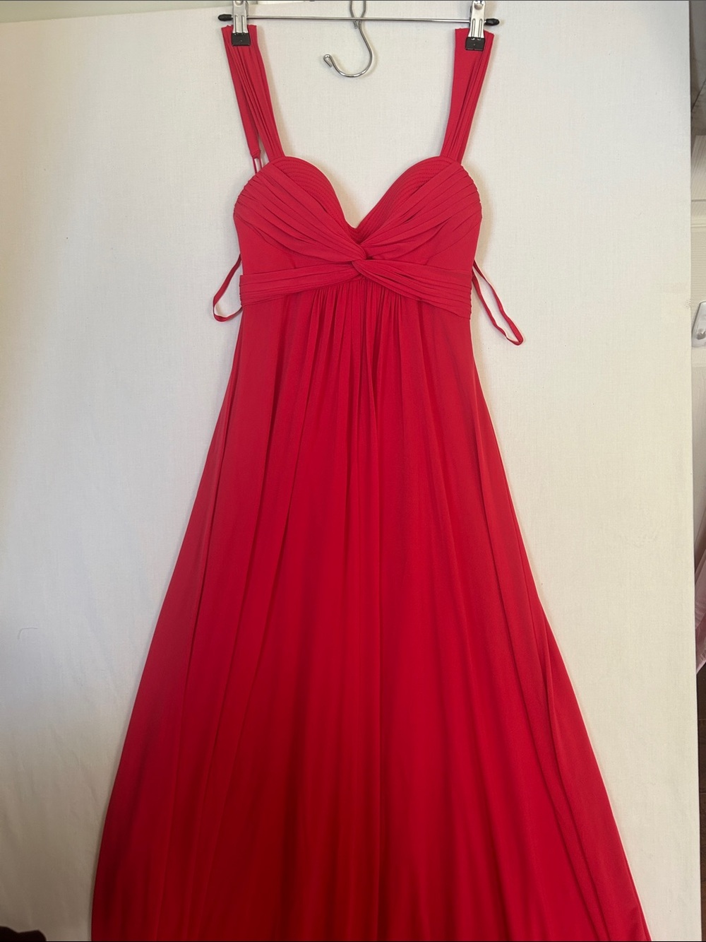 BCBGMaxAzria Vibrant Red Twist-Front Maxi Dress